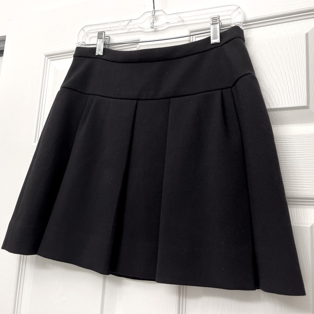 J. Crew Pleat Front Skirt Black